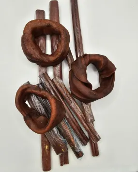 100% Collagen Sticks, Braided Sticks, and Rings for Dogs - Rawhide Alternative - Super Chewy!