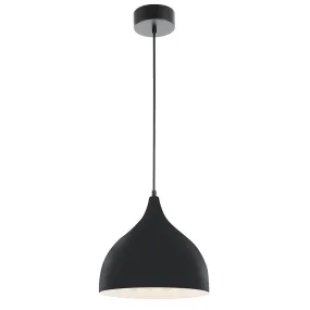 11 in. Black Integrated LED Pendant with Metal Shade