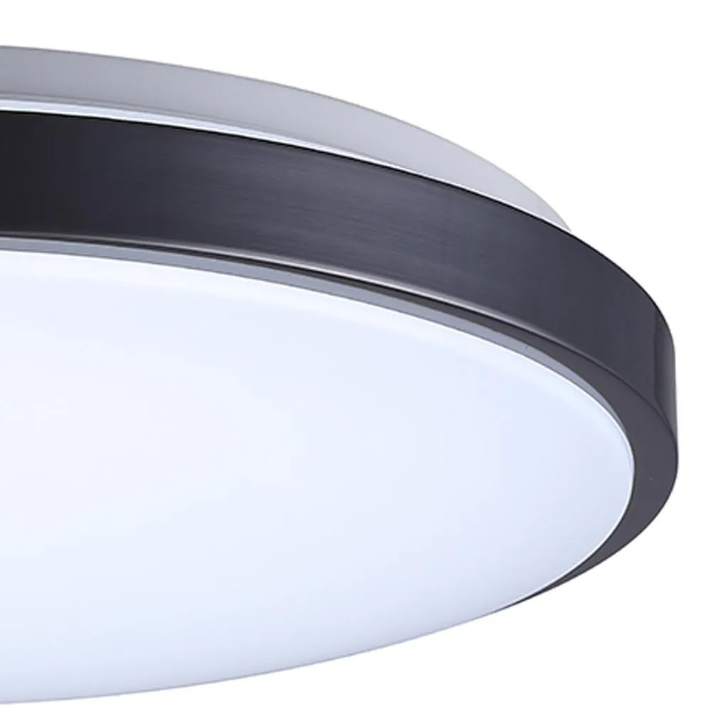 15 in. Black Nickel Integrated LED Trim Flush-Mount with Selectable White