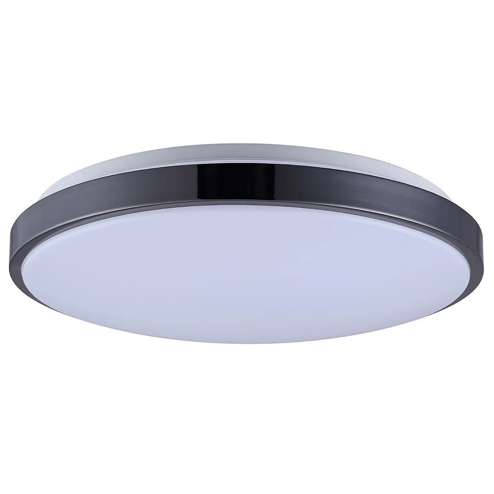 15 in. Black Nickel Integrated LED Trim Flush-Mount with Selectable White