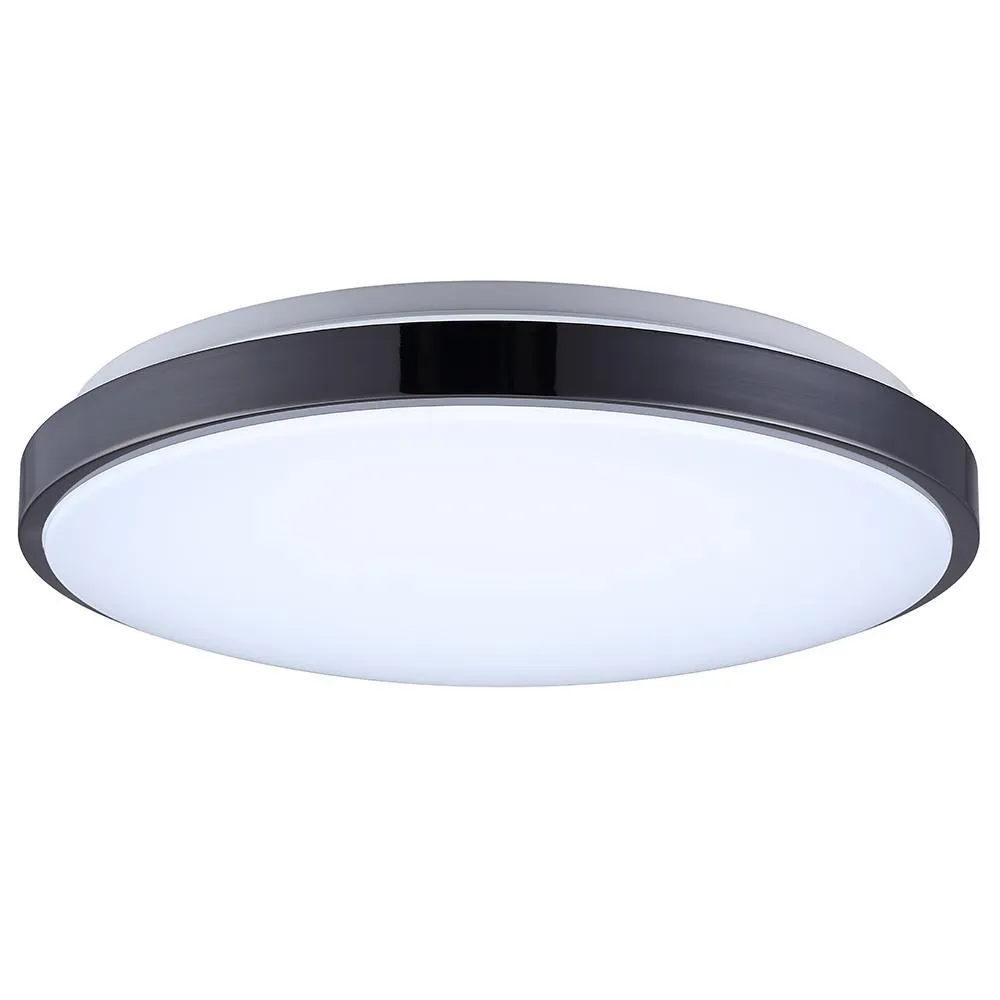 15 in. Black Nickel Integrated LED Trim Flush-Mount with Selectable White