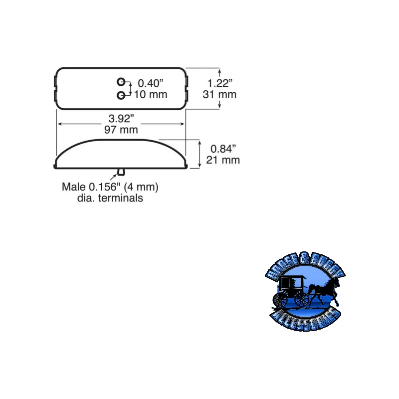 161A 4″X1.25″ Amber LED Marker/ Clearance, P2, Rectangular