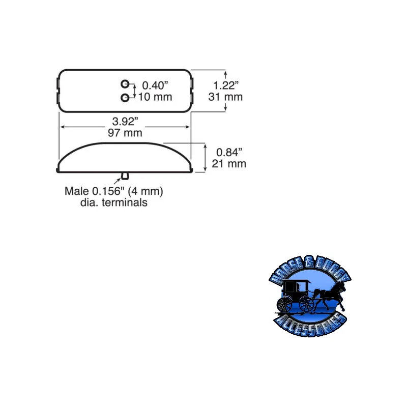 161KR 4″X1.25″, Red LED Marker/ Clearance, P2, Rectangular, Kit