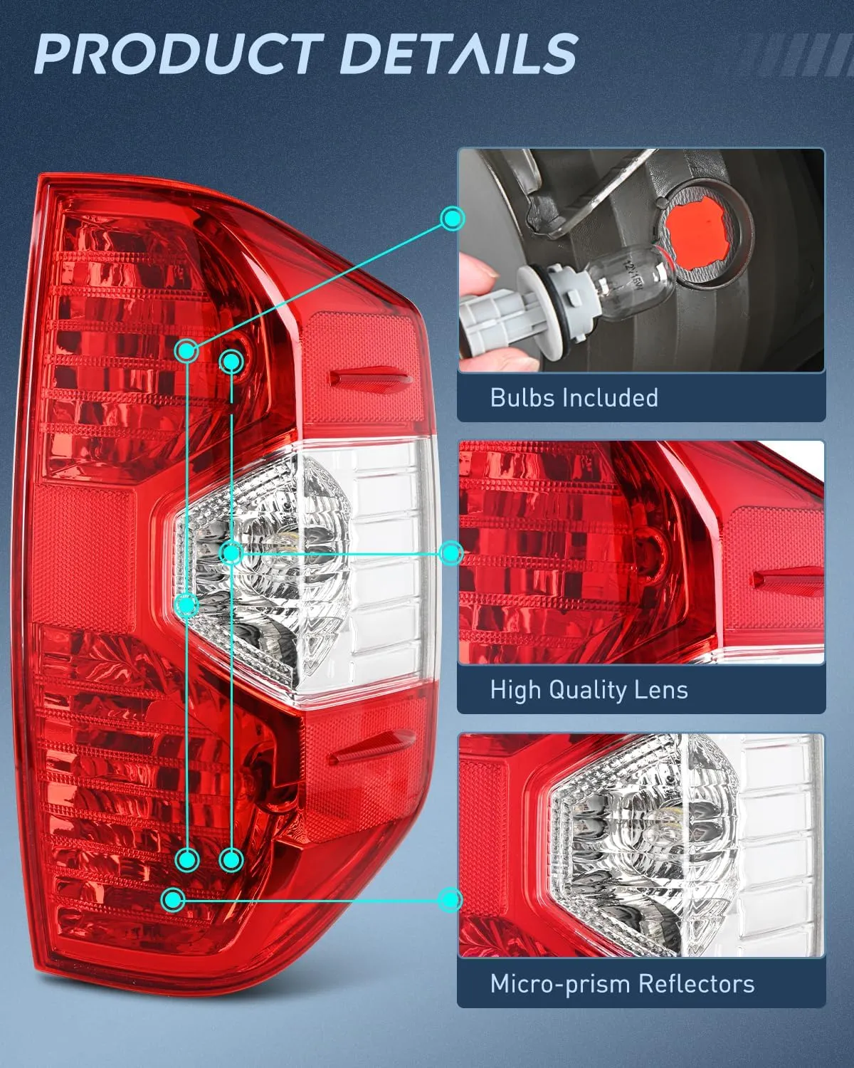 2014-2021 Toyota Tundra Tail light Assembly Rear Lamp Replacement OE Style Driver Passenger Side