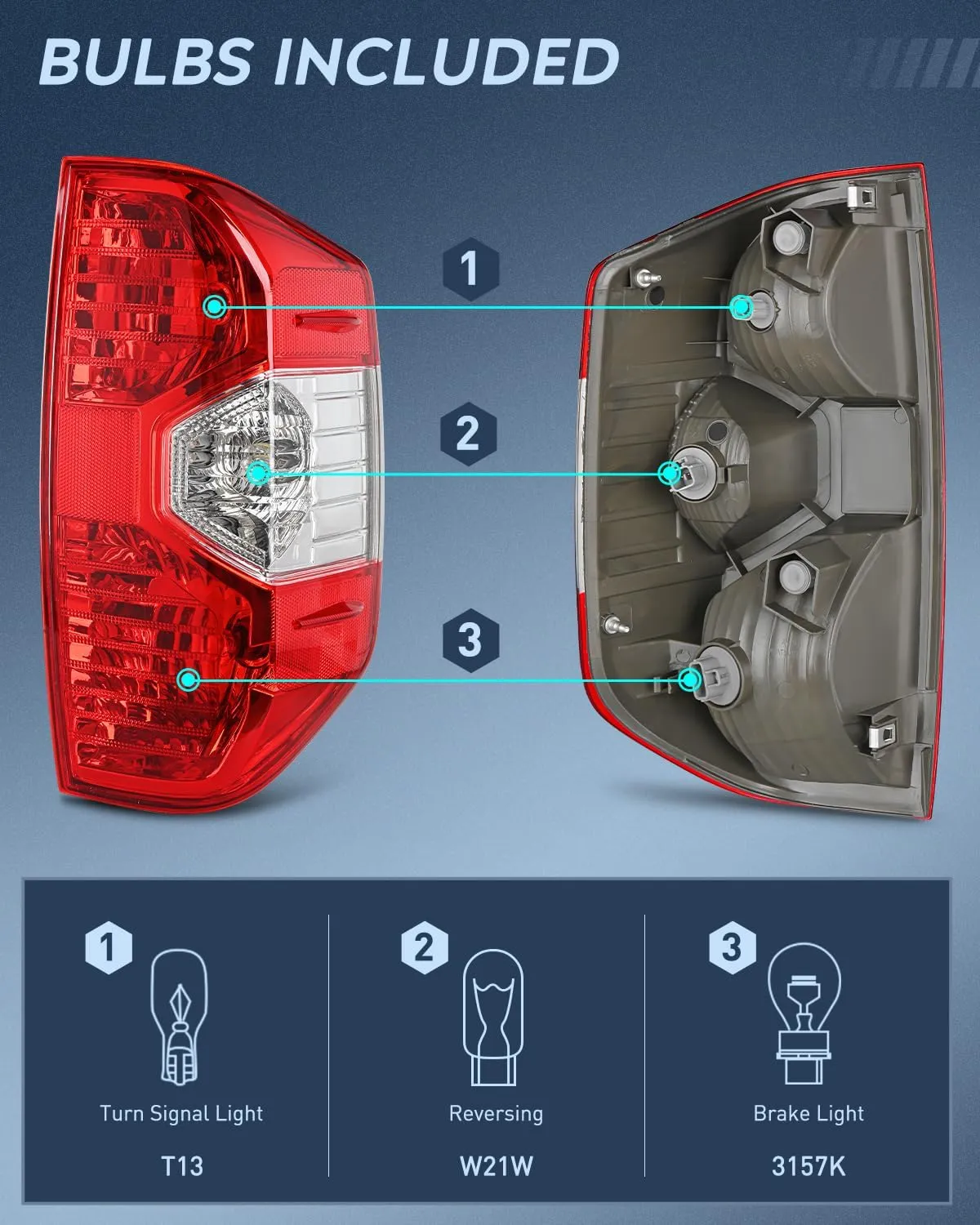2014-2021 Toyota Tundra Tail light Assembly Rear Lamp Replacement OE Style Driver Passenger Side