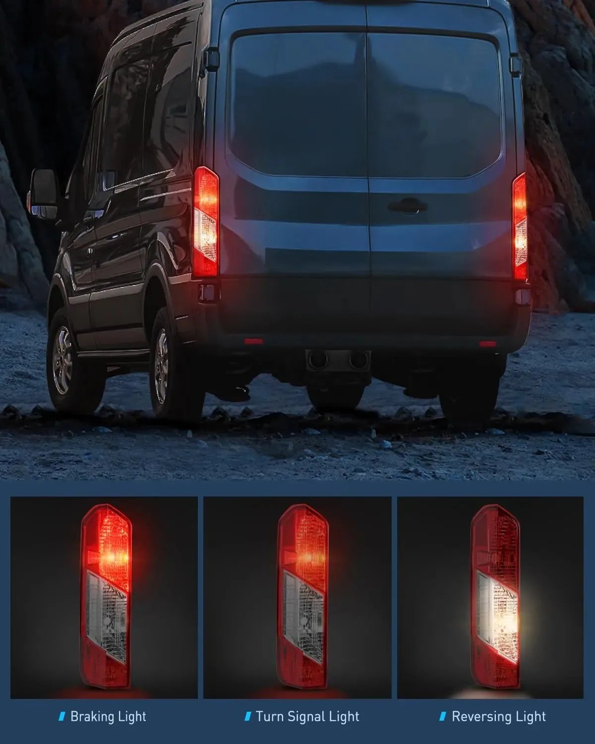 2015-2023 Ford Transit 150 250 350 350HD Tail light Assembly Rear Lamp Replacement OE Style Driver Passenger Side