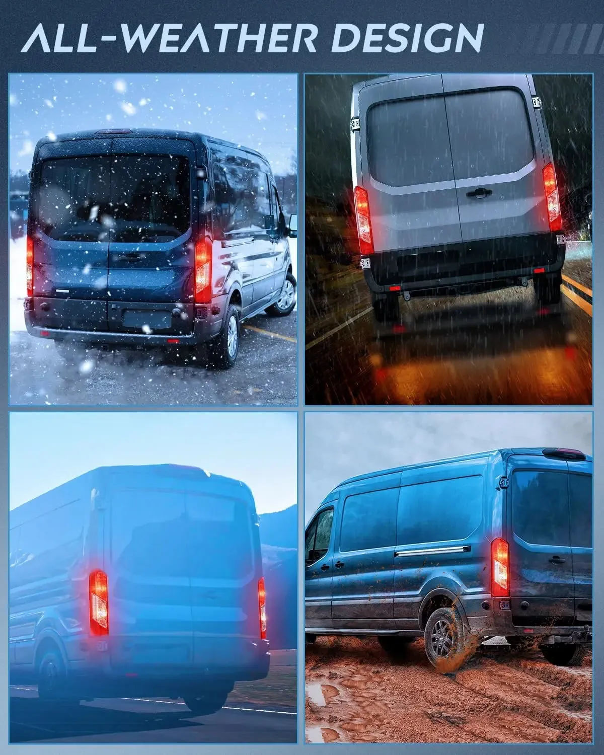 2015-2023 Ford Transit 150 250 350 350HD Tail light Assembly Rear Lamp Replacement OE Style Driver Passenger Side