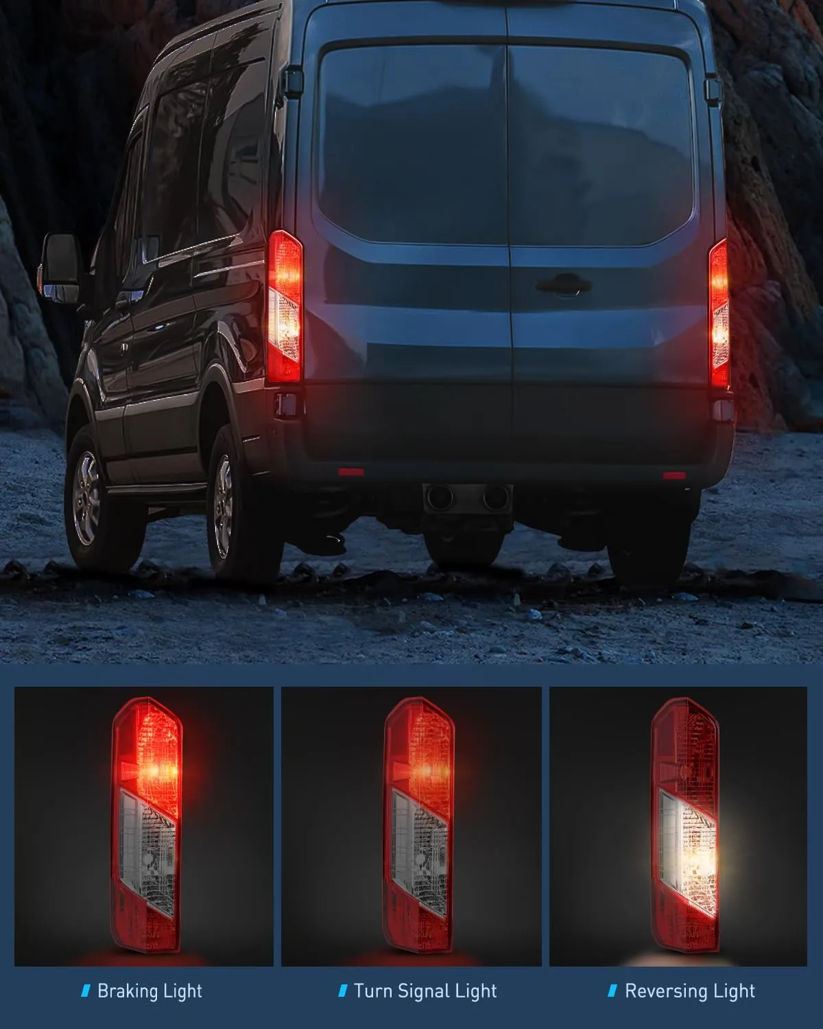 2015-2023 Ford Transit 150 250 350 350HD Tail light Assembly Rear Lamp Replacement OE Style Driver Side