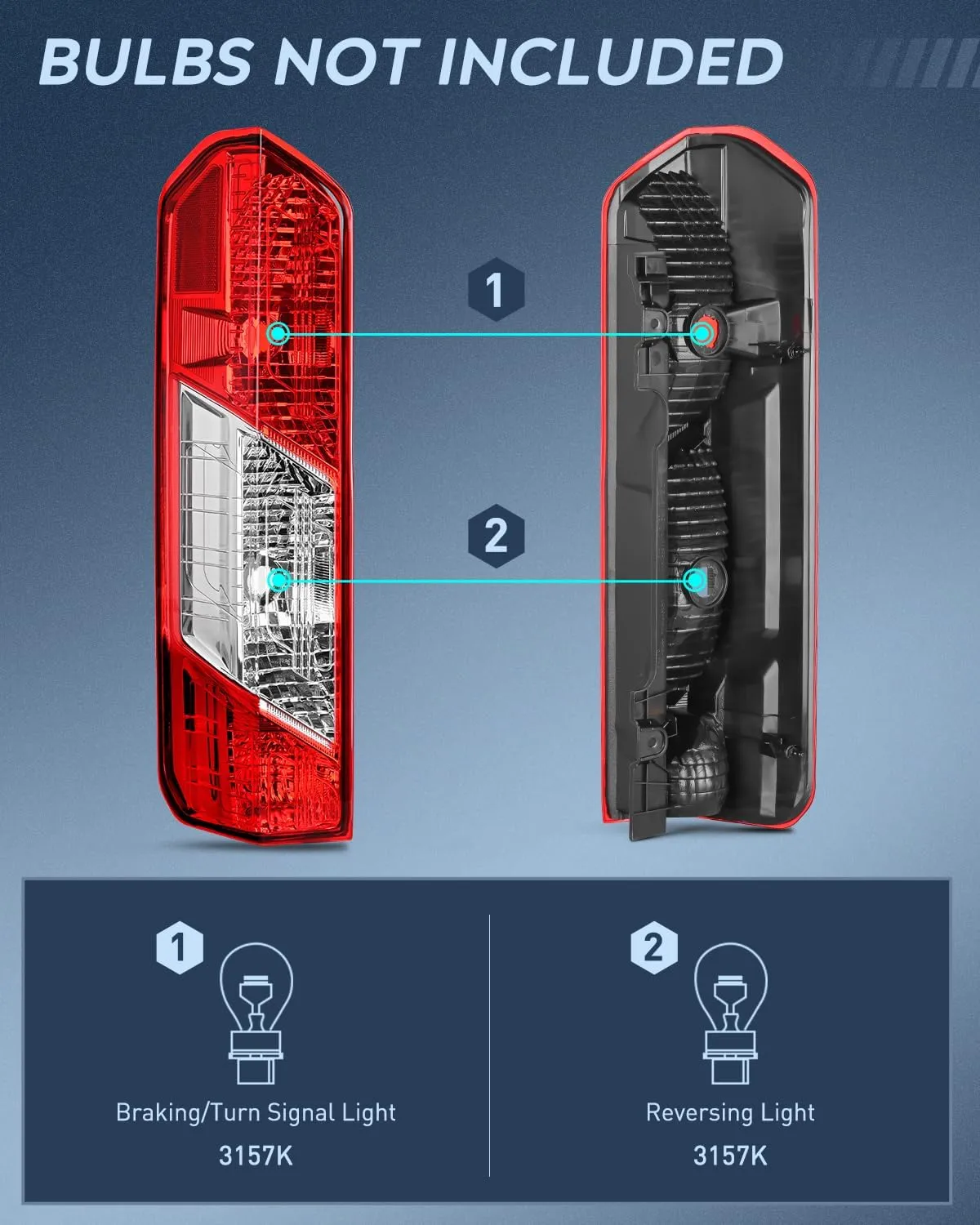 2015-2023 Ford Transit 150 250 350 350HD Tail light Assembly Rear Lamp Replacement OE Style Driver Side