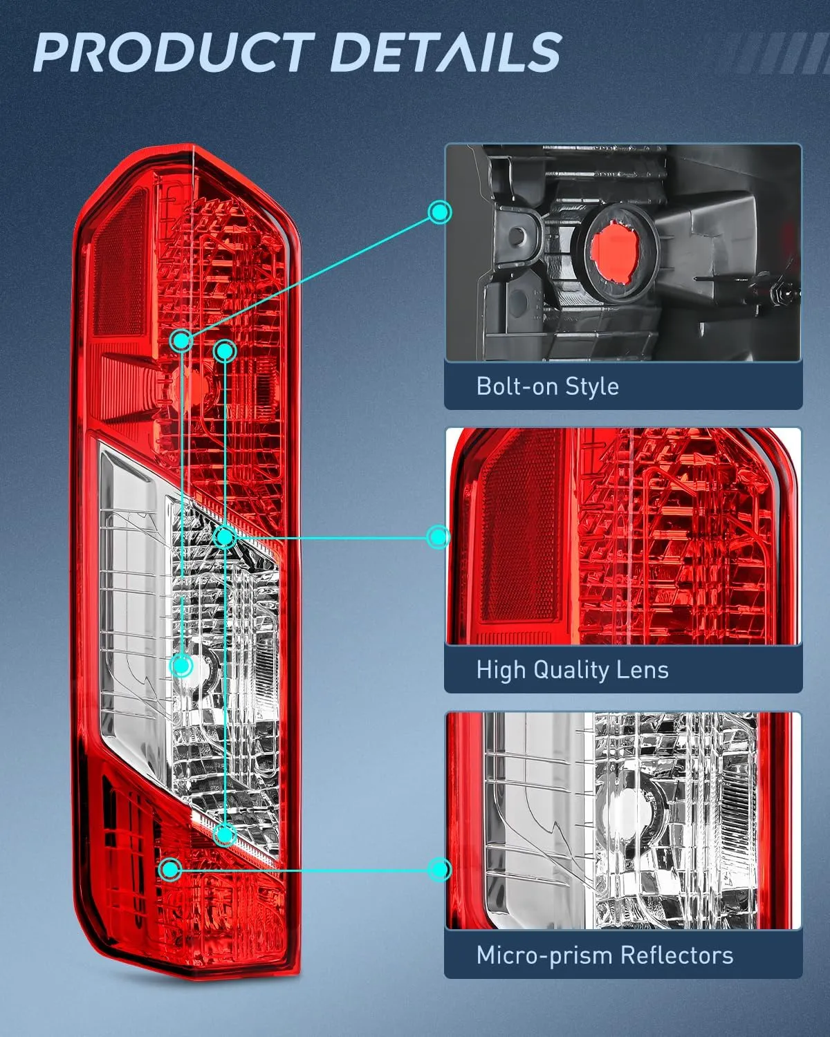 2015-2023 Ford Transit 150 250 350 350HD Tail light Assembly Rear Lamp Replacement OE Style Driver Side