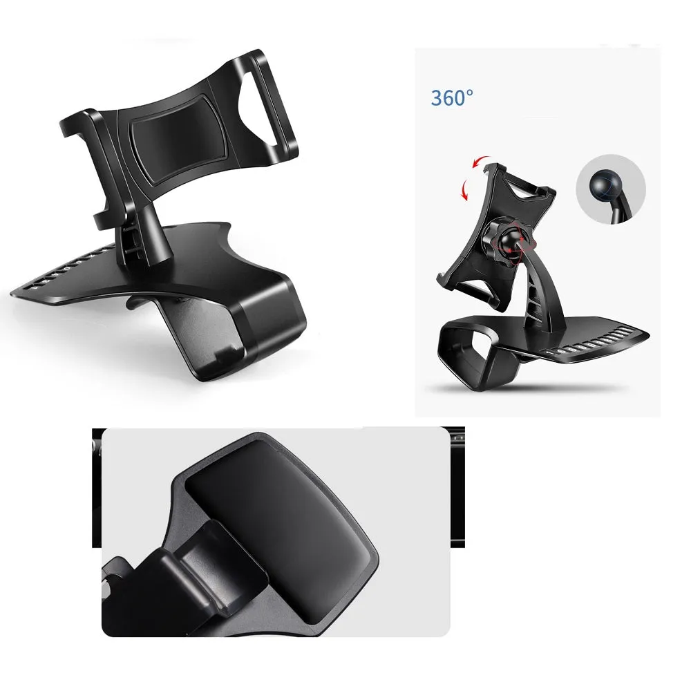3 in 1 Car GPS Smartphone Holder: Dashboard / Visor Clamp   AC Grid Clip for Karbonn A29, Smart A29 - Black