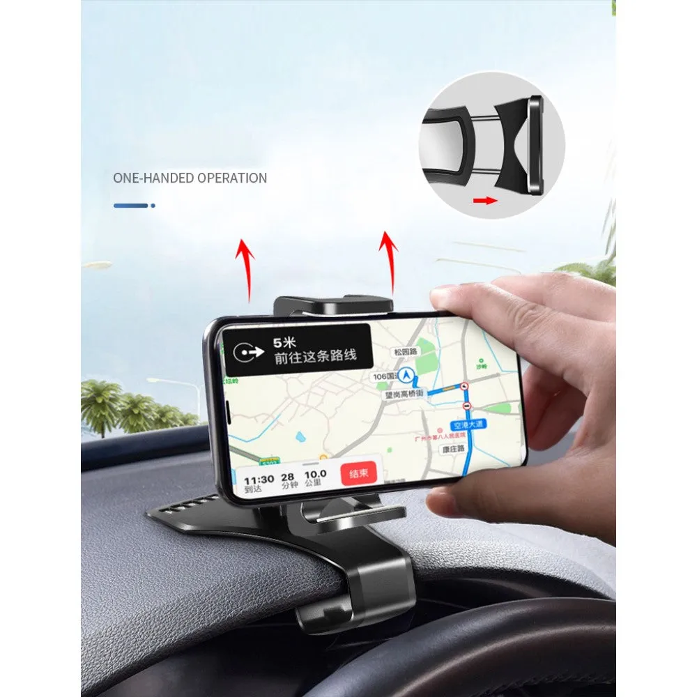 3 in 1 Car GPS Smartphone Holder: Dashboard / Visor Clamp   AC Grid Clip for LG H410 Wine Smart 2 (2015) - Black