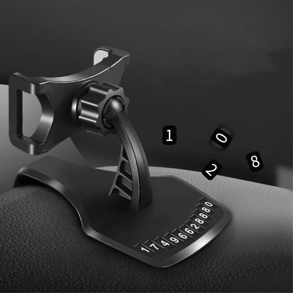 3 in 1 Car GPS Smartphone Holder: Dashboard / Visor Clamp   AC Grid Clip for LG H410 Wine Smart 2 (2015) - Black