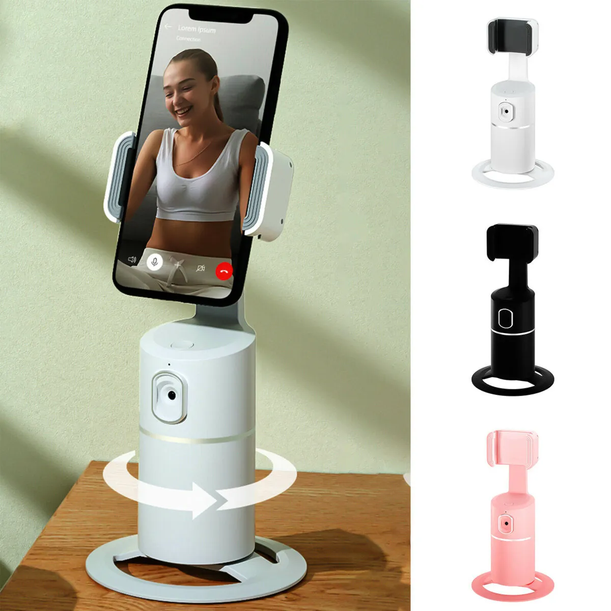 360 Degree Intelligent Rotation Auto AI Recognition Face Object Tracking Gimbal Vlog Shooting Smartphone Holder Stabilizer