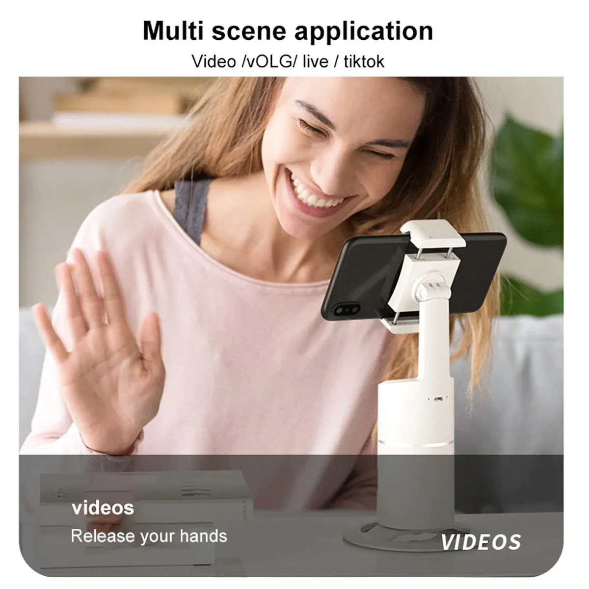 360 Degree Intelligent Rotation Auto AI Recognition Face Object Tracking Gimbal Vlog Shooting Smartphone Holder Stabilizer