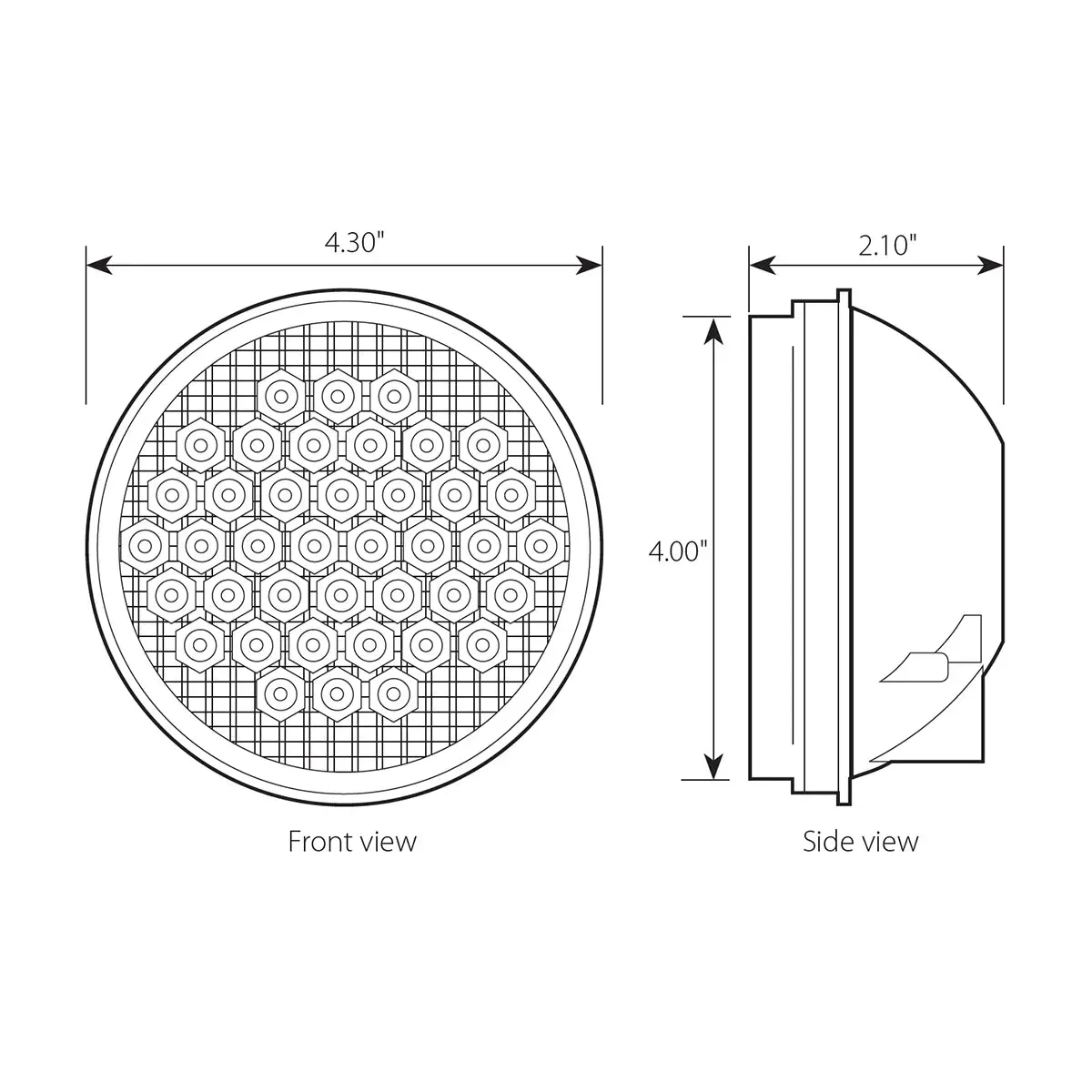 4″ HIGH COUNT LED LIGHT, RED/CLEAR