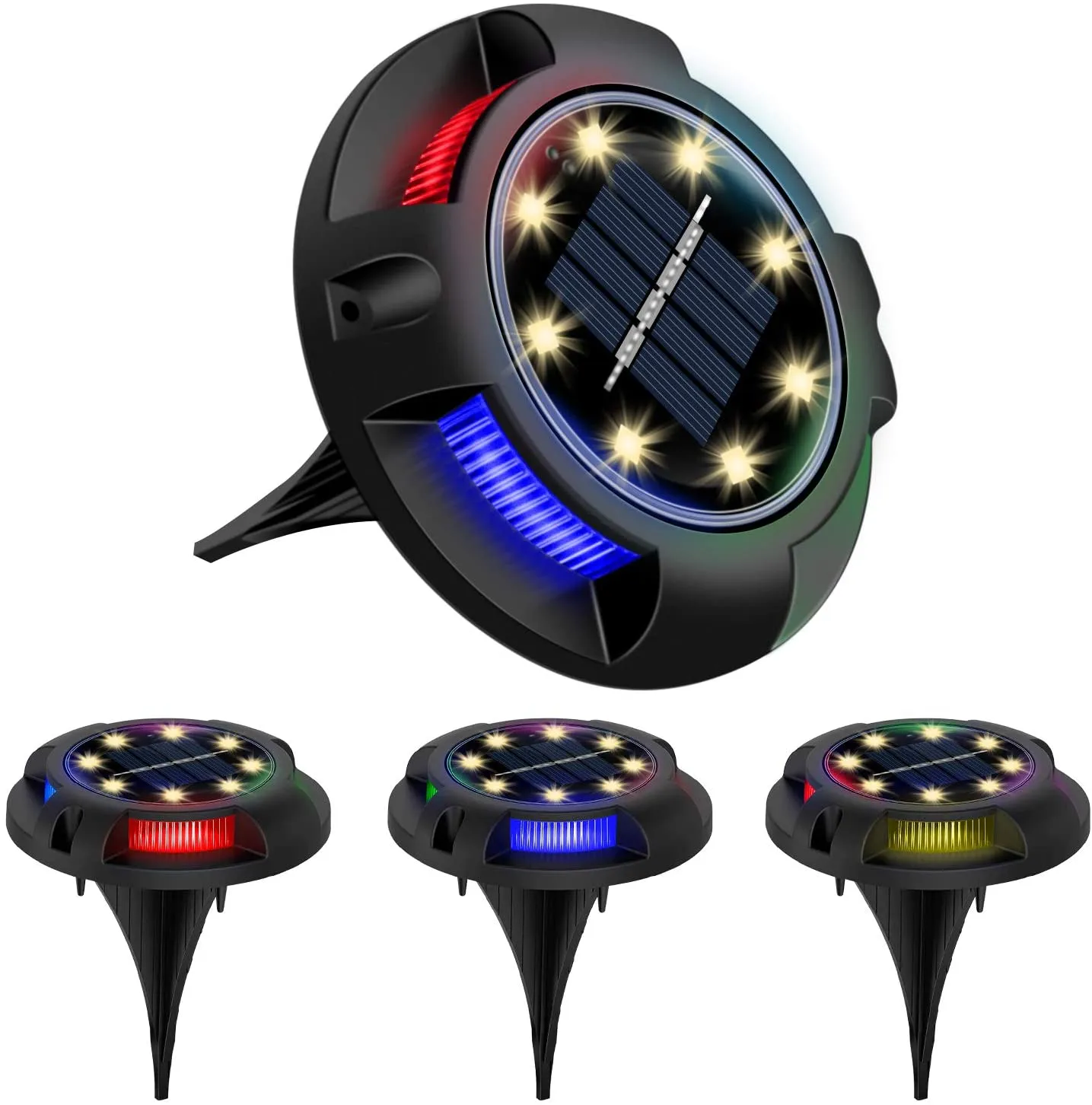 4 pack Solar Charge Pathway Accent Ground Light