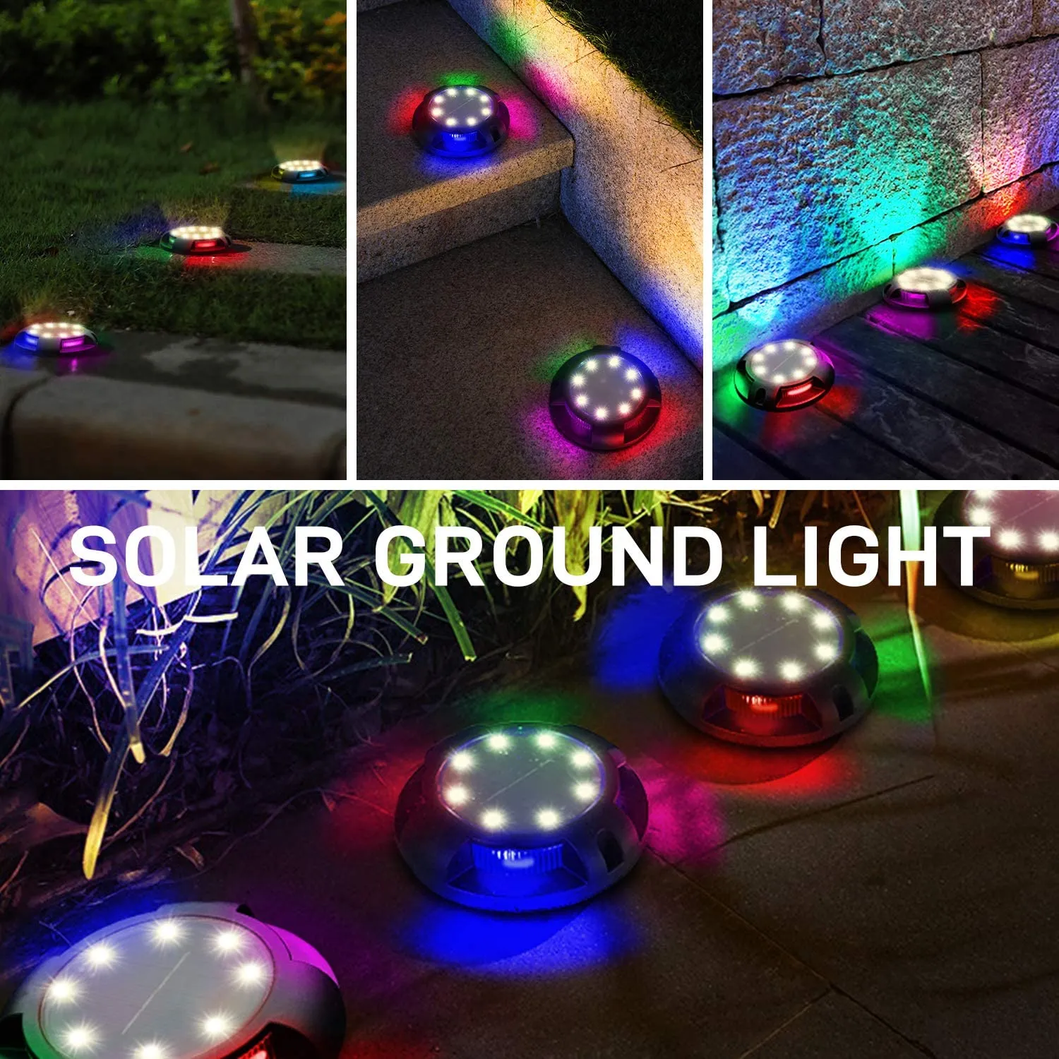 4 pack Solar Charge Pathway Accent Ground Light
