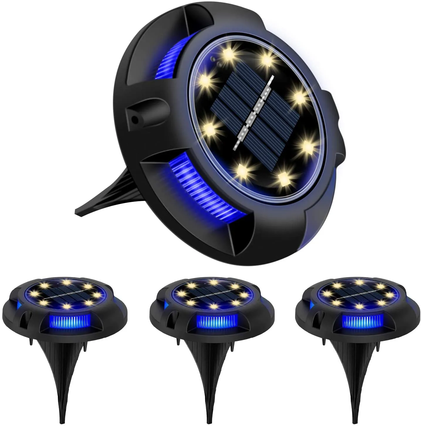 4 pack Solar Charge Pathway Accent Ground Light