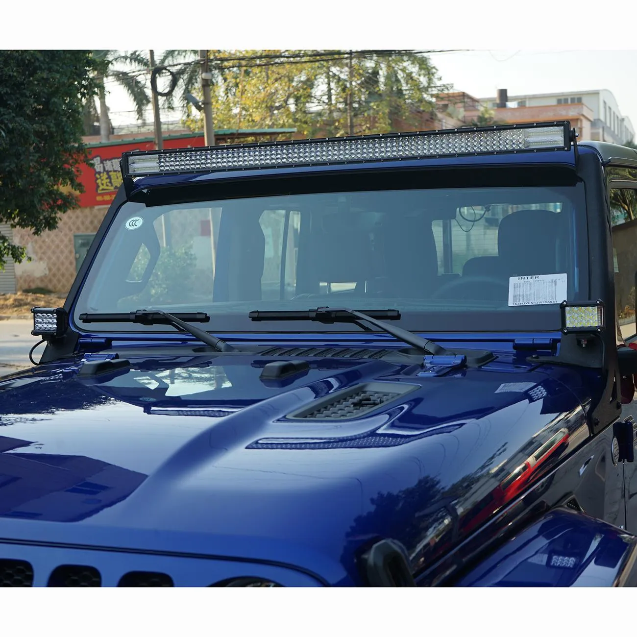 52" Straight Light Bar 2 IN 1 DESIGN Windshield Mounting Brackets for 2018-2021 Jeep Wrangler JL