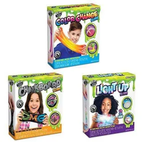 Anker Art 3-Pack Deluxe Slime Kits Collection: Color Change, Chalkboard, Light-Up