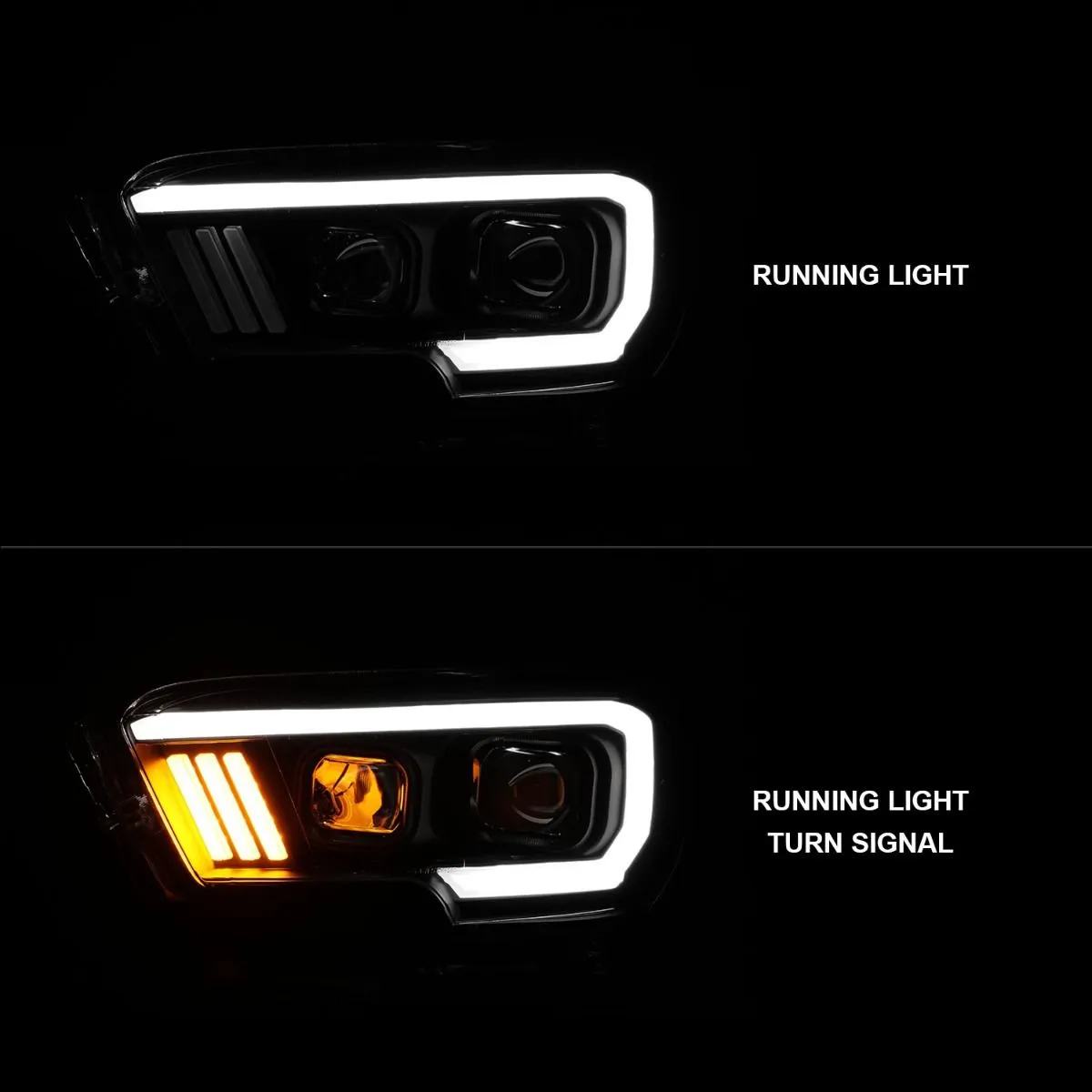 Anzo Projector Plank Style Headlights Black For Tacoma (2016-2023)