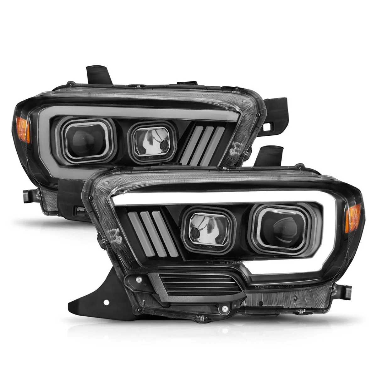 Anzo Projector Plank Style Headlights Black For Tacoma (2016-2023)