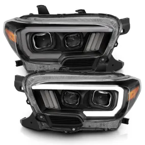 Anzo Projector Plank Style Headlights Black For Tacoma (2016-2023)