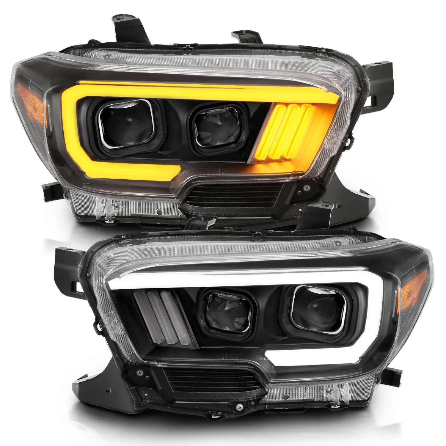 Anzo Projector Plank Style Switchback Headlights Black For Tacoma (2016-2023)