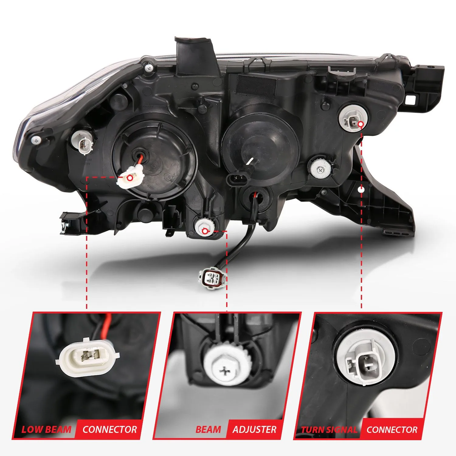 Anzo Projector Plank Style Switchback Headlights Black For Tacoma (2016-2023)