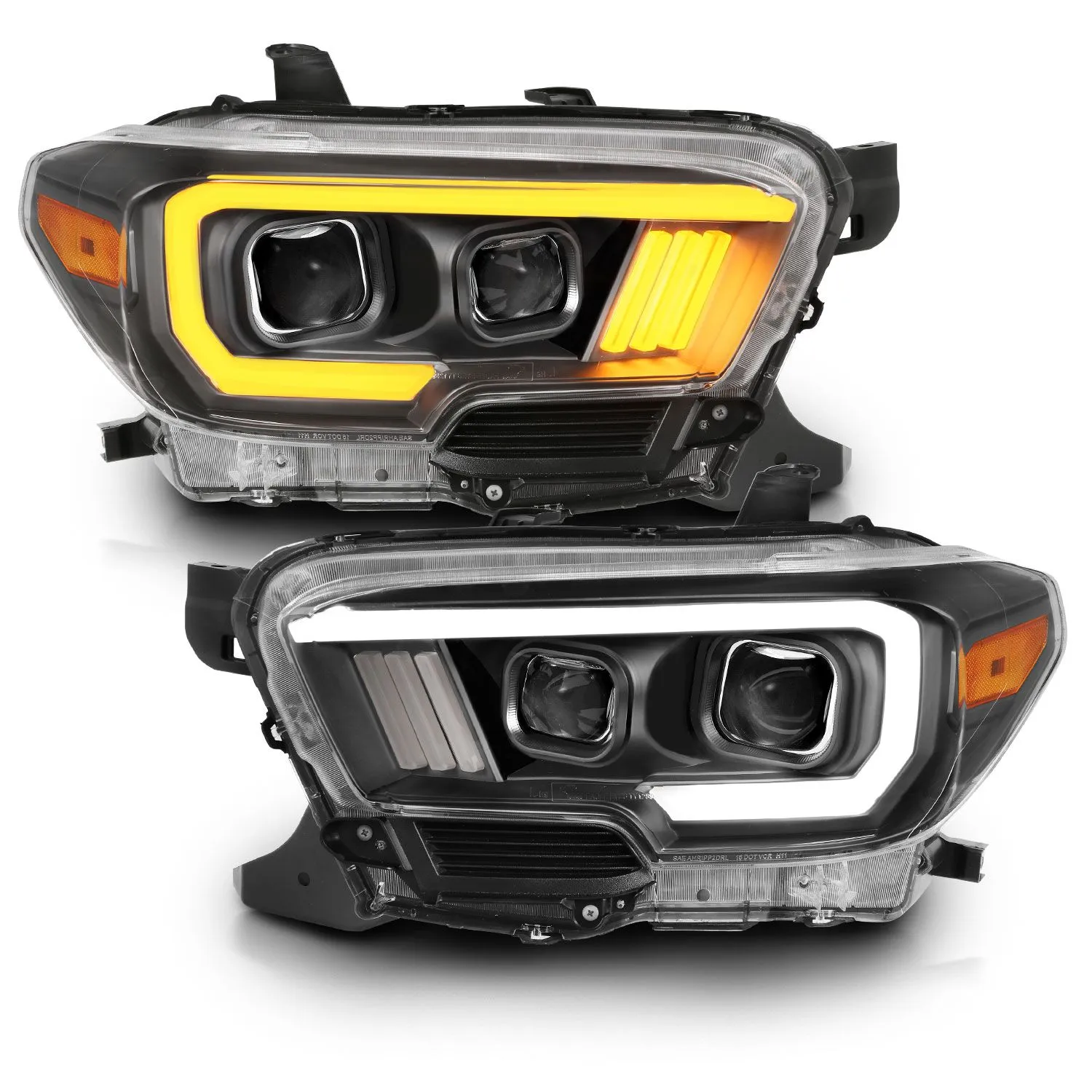 Anzo Projector Plank Style Switchback Headlights Black For Tacoma (2016-2023)