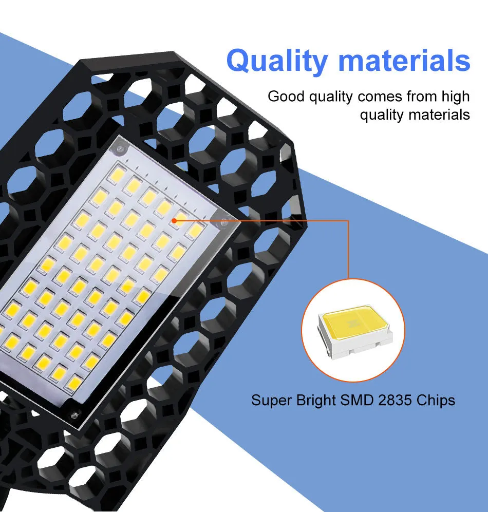 As seen on TV 40W 60W 80W Foldable LED Bulbs E27 Garage Light 85-220V for Indoor, Outdoor, Commercial, Workshop Lighting, Ceiling Lamp For Home