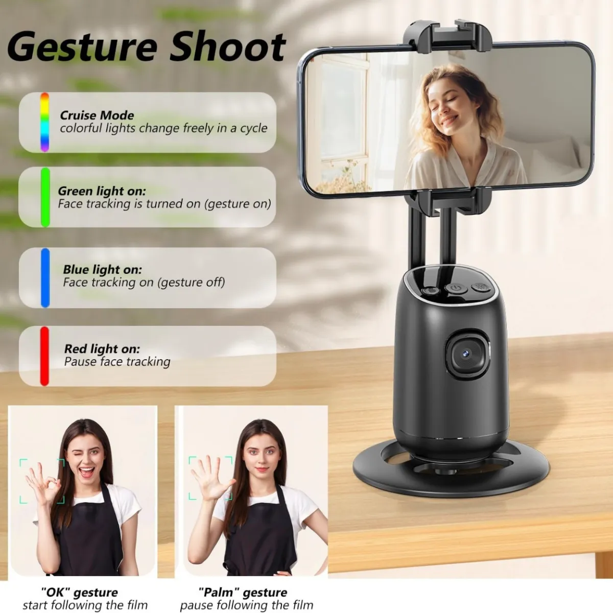 Auto Face Tracking Selfie Stick Tripod - P05 360° Rotation with Remote Control