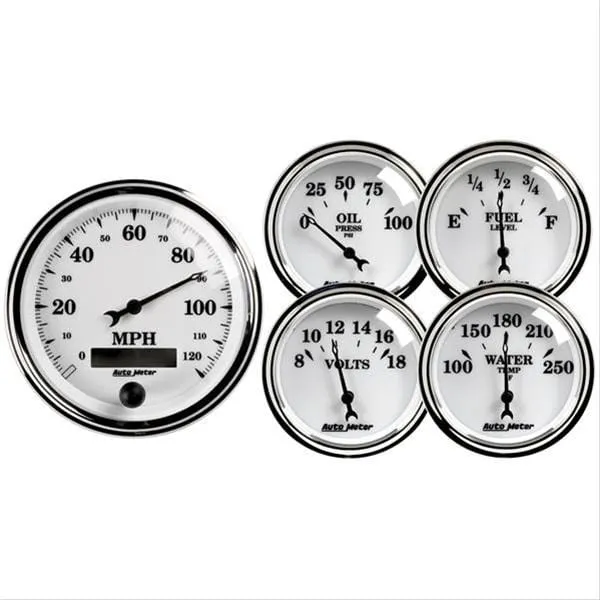 AutoMeter Old Tyme White II Analog Gauge Kits 1200