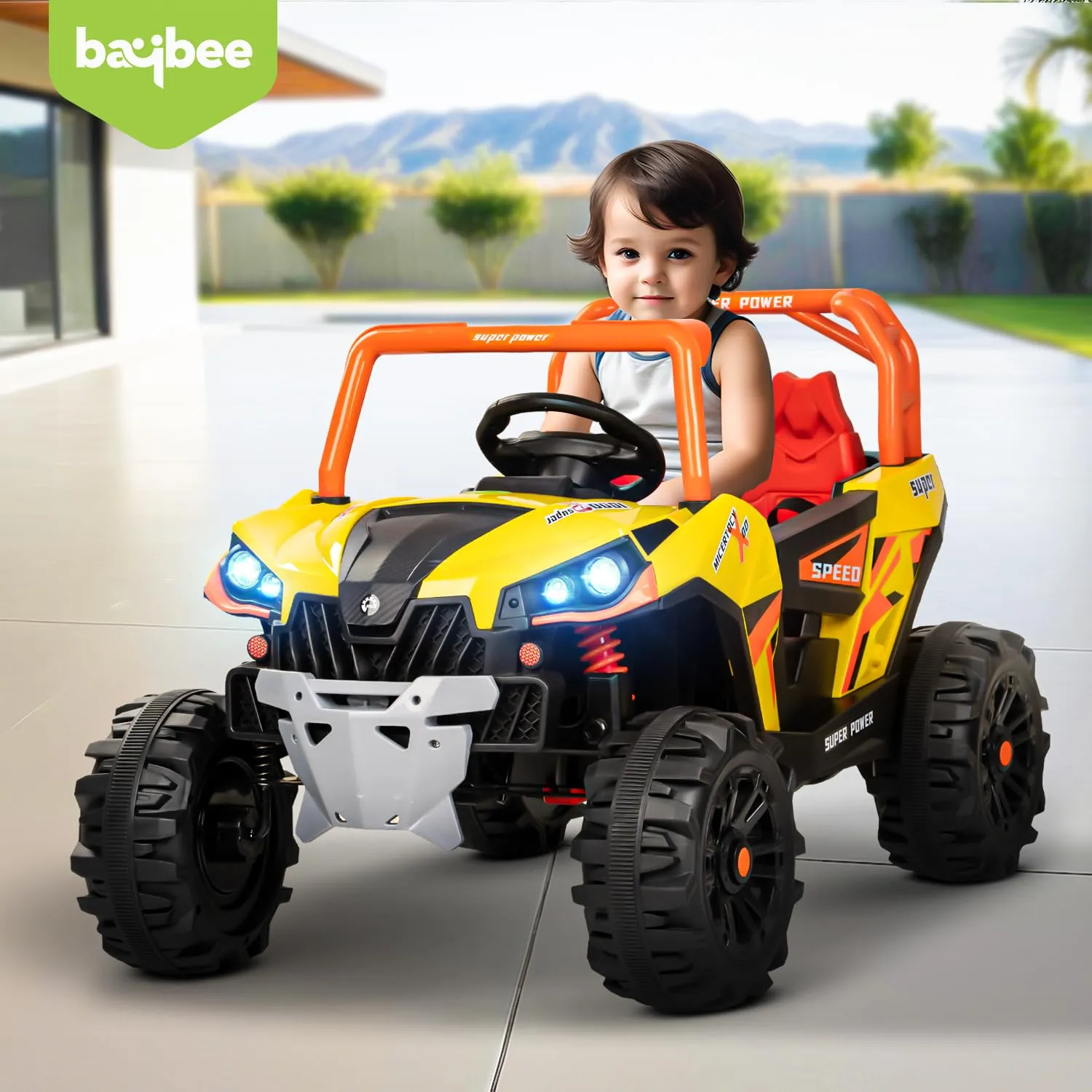 Baybee Gralto UTV Battery Operated Jeep for Kids, Ride on Toy Baby Car with Music & Light, Kids Jeep Battery Car Spring Suspension Electric Jeep Car for Kids