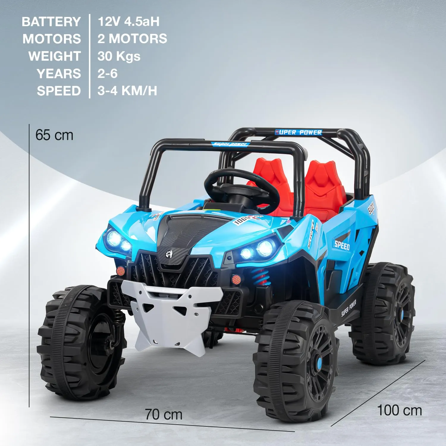 Baybee Gralto UTV Battery Operated Jeep for Kids, Ride on Toy Baby Car with Music & Light, Kids Jeep Battery Car Spring Suspension Electric Jeep Car for Kids