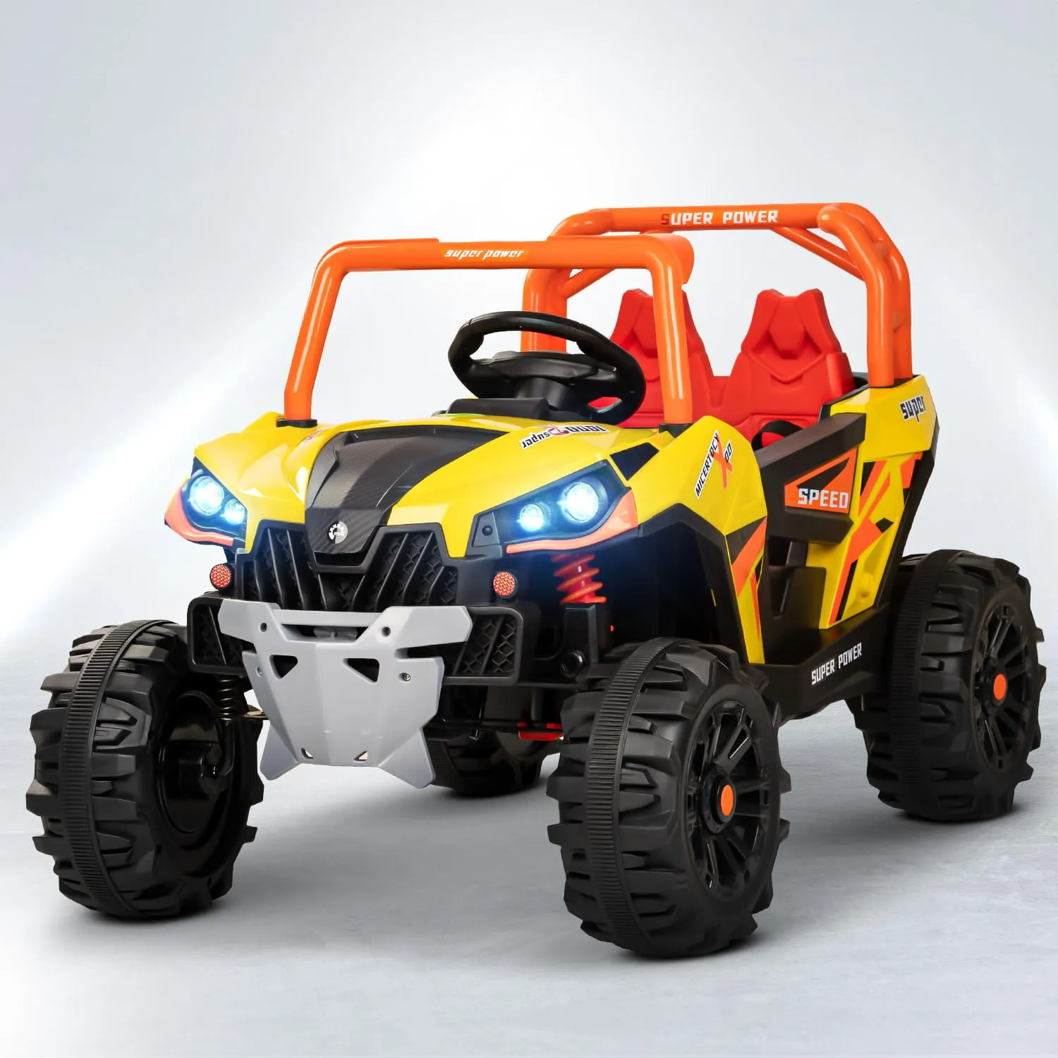 Baybee Gralto UTV Battery Operated Jeep for Kids, Ride on Toy Baby Car with Music & Light, Kids Jeep Battery Car Spring Suspension Electric Jeep Car for Kids