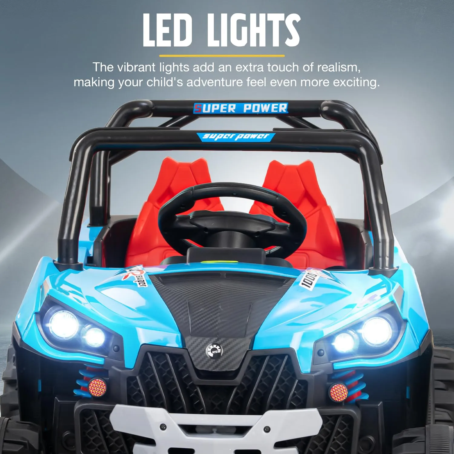 Baybee Gralto UTV Battery Operated Jeep for Kids, Ride on Toy Baby Car with Music & Light, Kids Jeep Battery Car Spring Suspension Electric Jeep Car for Kids