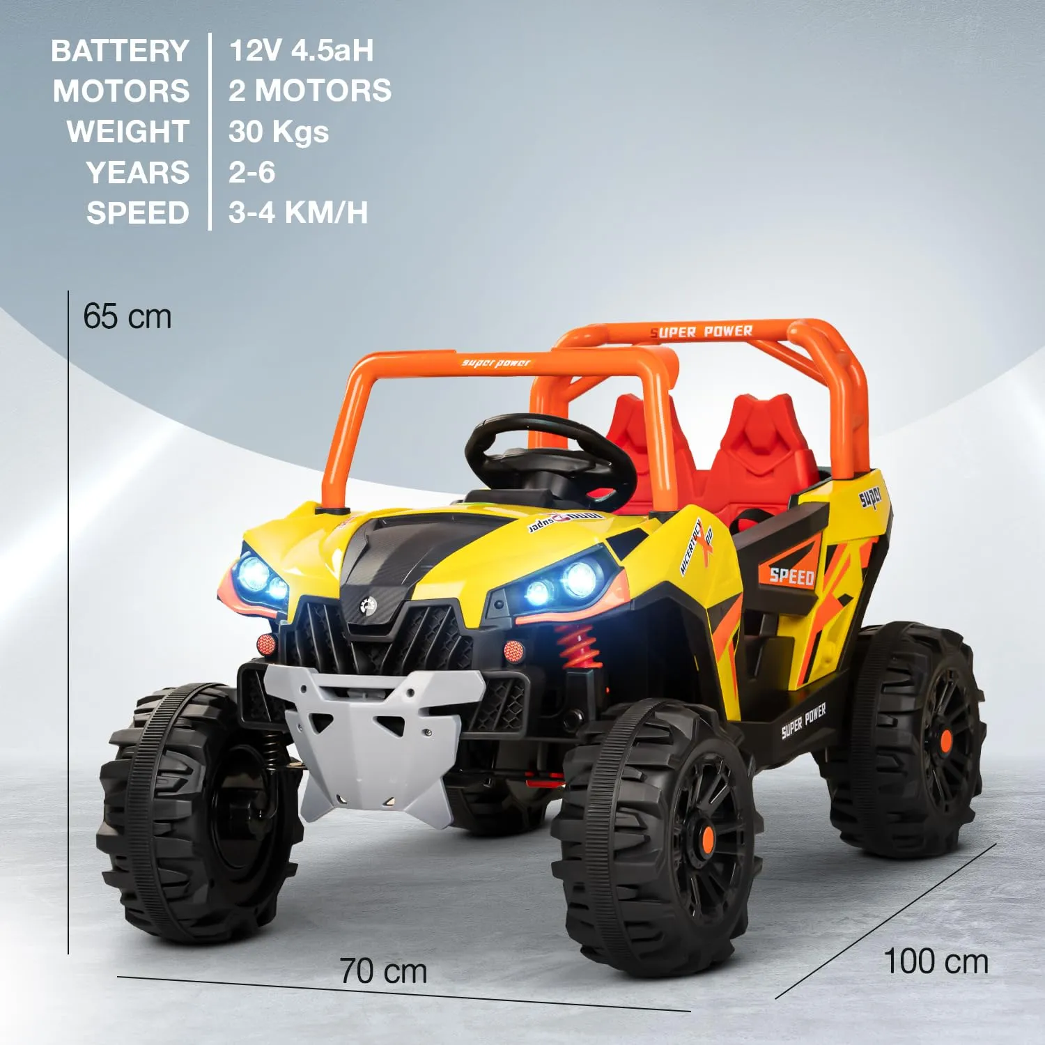 Baybee Gralto UTV Battery Operated Jeep for Kids, Ride on Toy Baby Car with Music & Light, Kids Jeep Battery Car Spring Suspension Electric Jeep Car for Kids