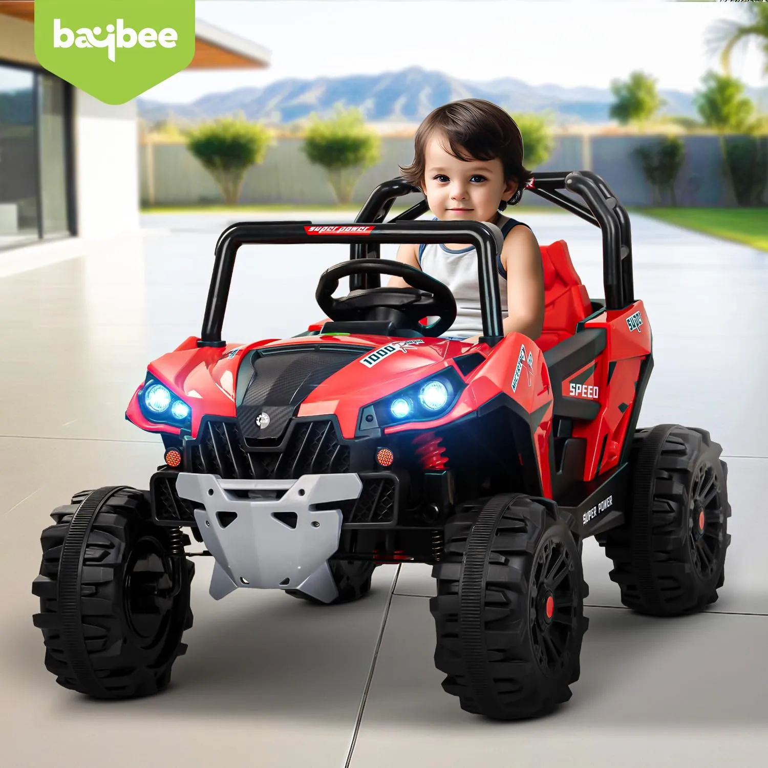 Baybee Gralto UTV Battery Operated Jeep for Kids, Ride on Toy Baby Car with Music & Light, Kids Jeep Battery Car Spring Suspension Electric Jeep Car for Kids