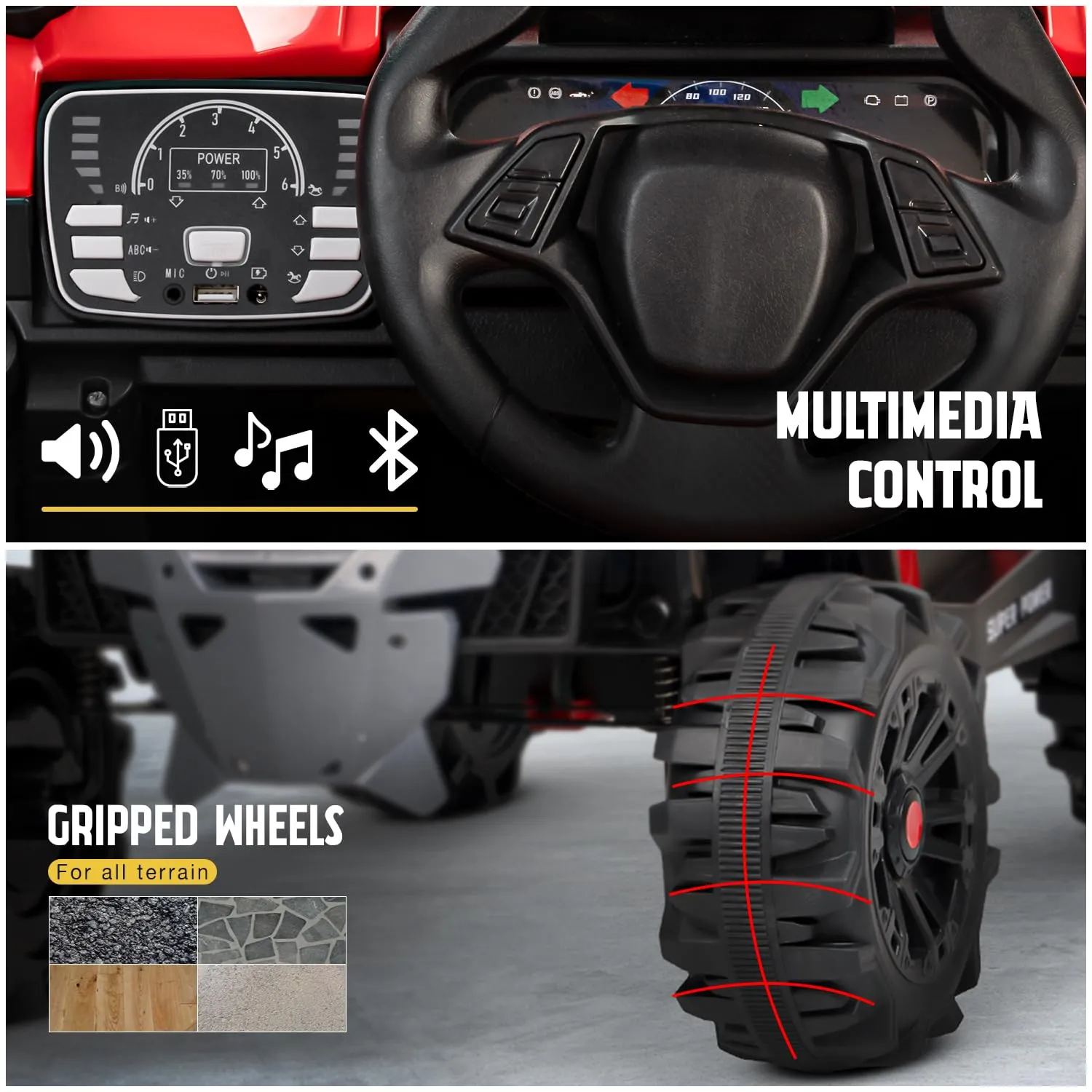 Baybee Gralto UTV Battery Operated Jeep for Kids, Ride on Toy Baby Car with Music & Light, Kids Jeep Battery Car Spring Suspension Electric Jeep Car for Kids