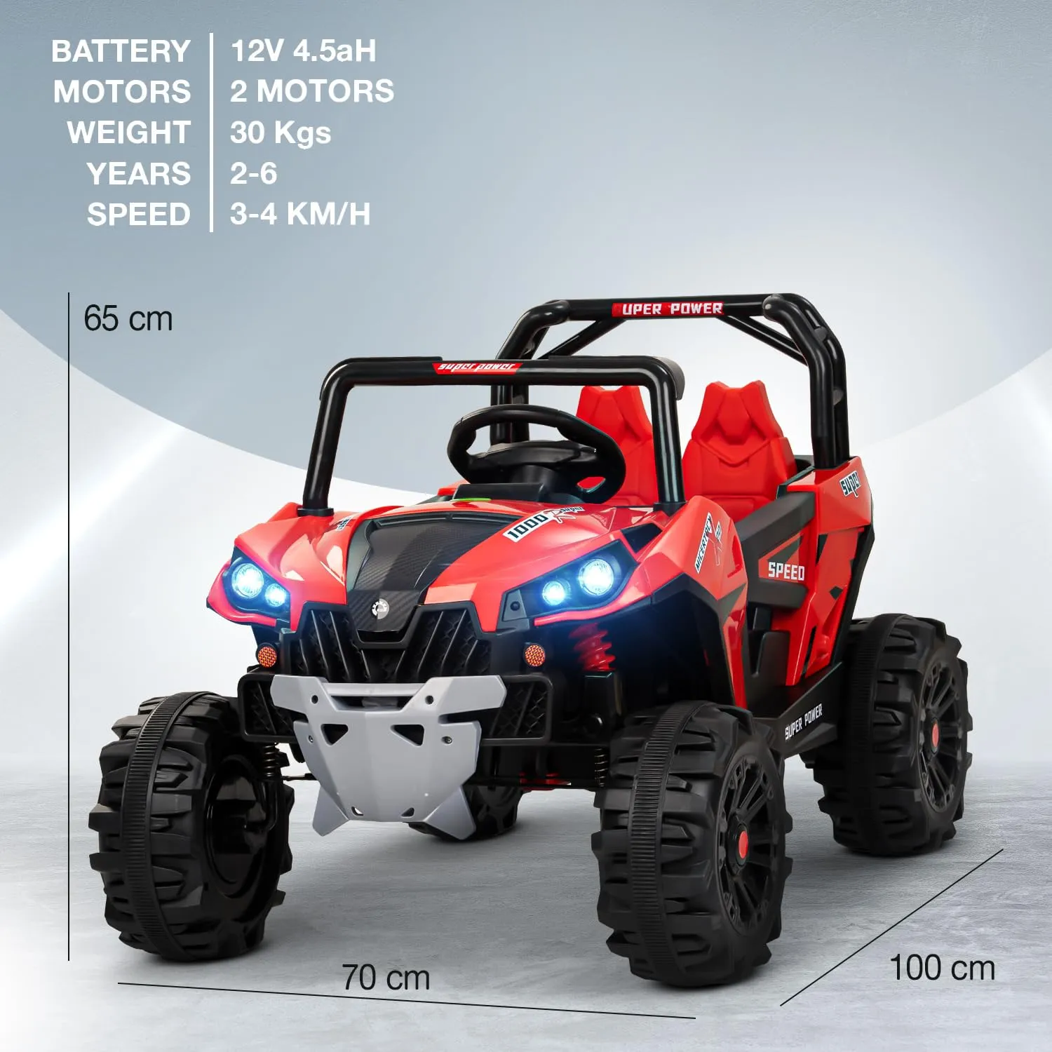 Baybee Gralto UTV Battery Operated Jeep for Kids, Ride on Toy Baby Car with Music & Light, Kids Jeep Battery Car Spring Suspension Electric Jeep Car for Kids