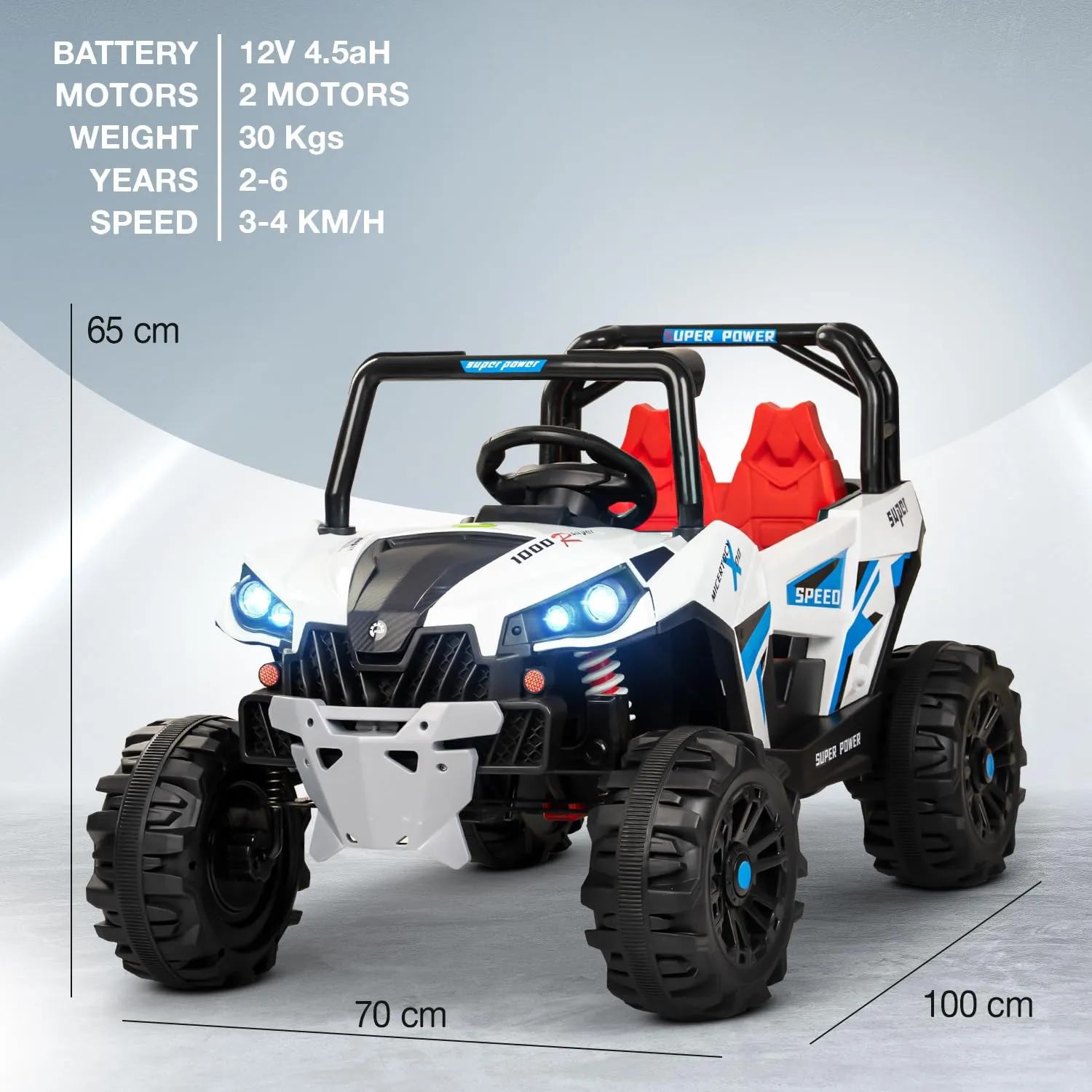 Baybee Gralto UTV Battery Operated Jeep for Kids, Ride on Toy Baby Car with Music & Light, Kids Jeep Battery Car Spring Suspension Electric Jeep Car for Kids