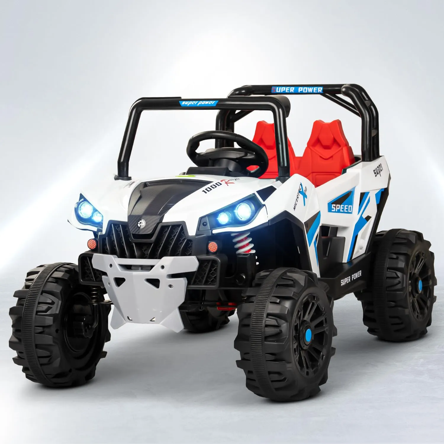 Baybee Gralto UTV Battery Operated Jeep for Kids, Ride on Toy Baby Car with Music & Light, Kids Jeep Battery Car Spring Suspension Electric Jeep Car for Kids
