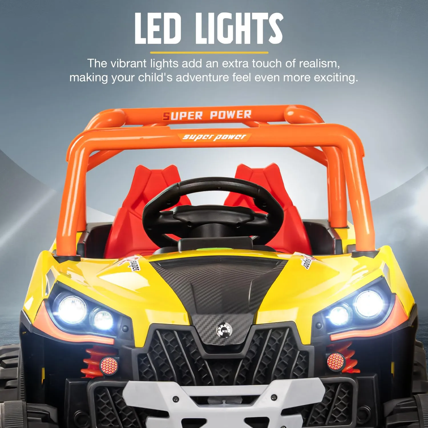 Baybee Gralto UTV Battery Operated Jeep for Kids, Ride on Toy Baby Car with Music & Light, Kids Jeep Battery Car Spring Suspension Electric Jeep Car for Kids