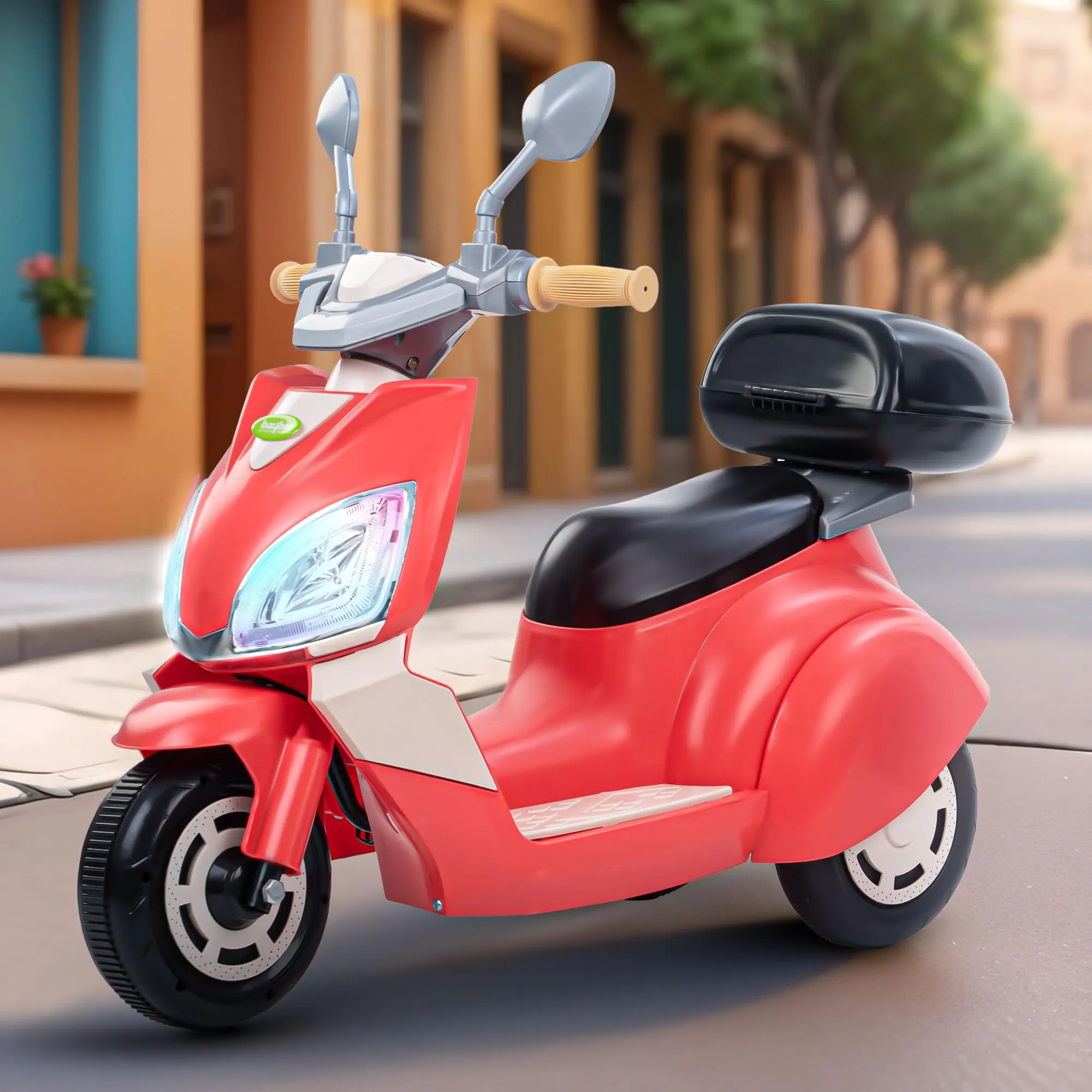 Baybee Trixo Battery Operated Bike for Kids, Ride on Toys Kids Bike Scooty with Light & Music, Baby Rechargeable Battery Bike