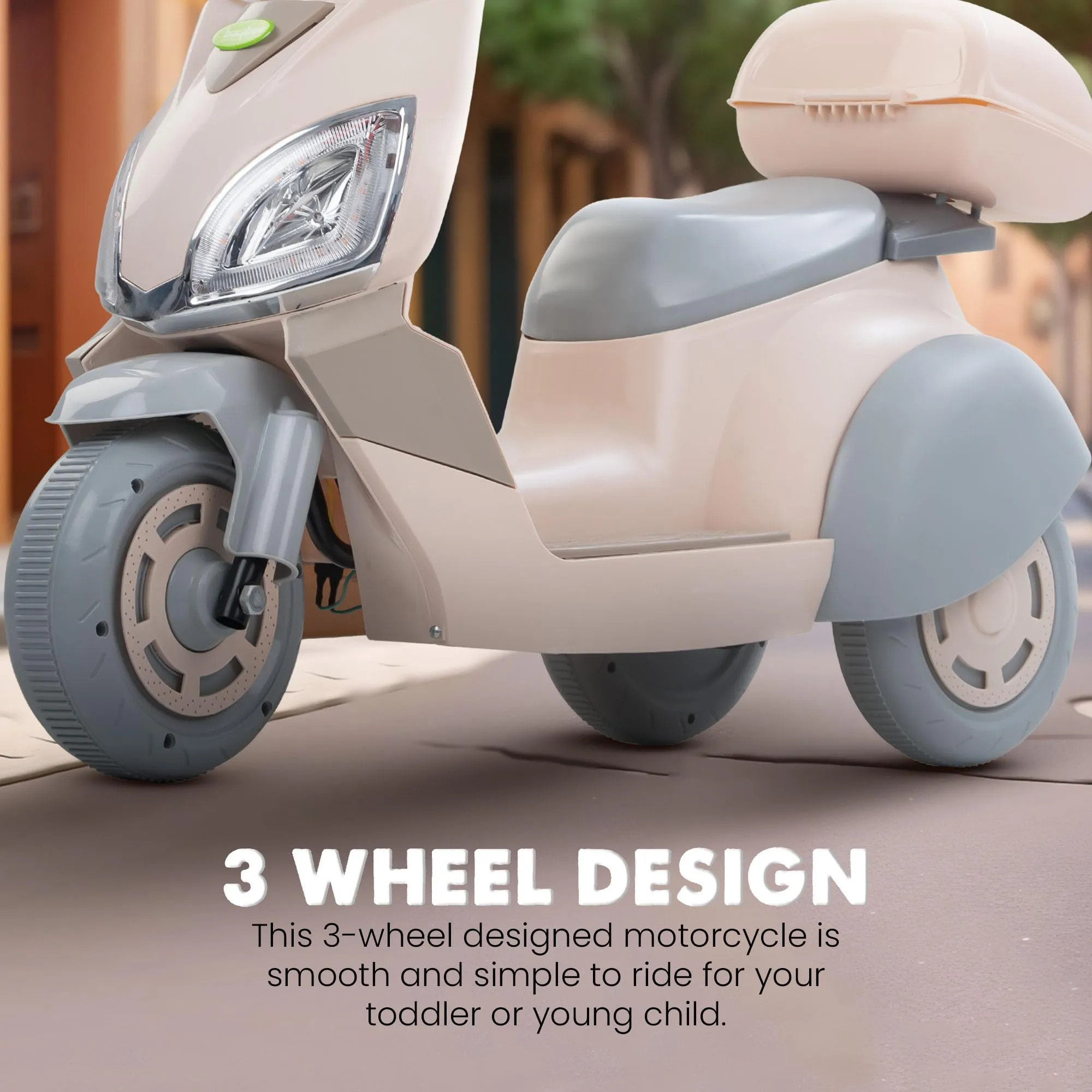Baybee Trixo Battery Operated Bike for Kids, Ride on Toys Kids Bike Scooty with Light & Music, Baby Rechargeable Battery Bike