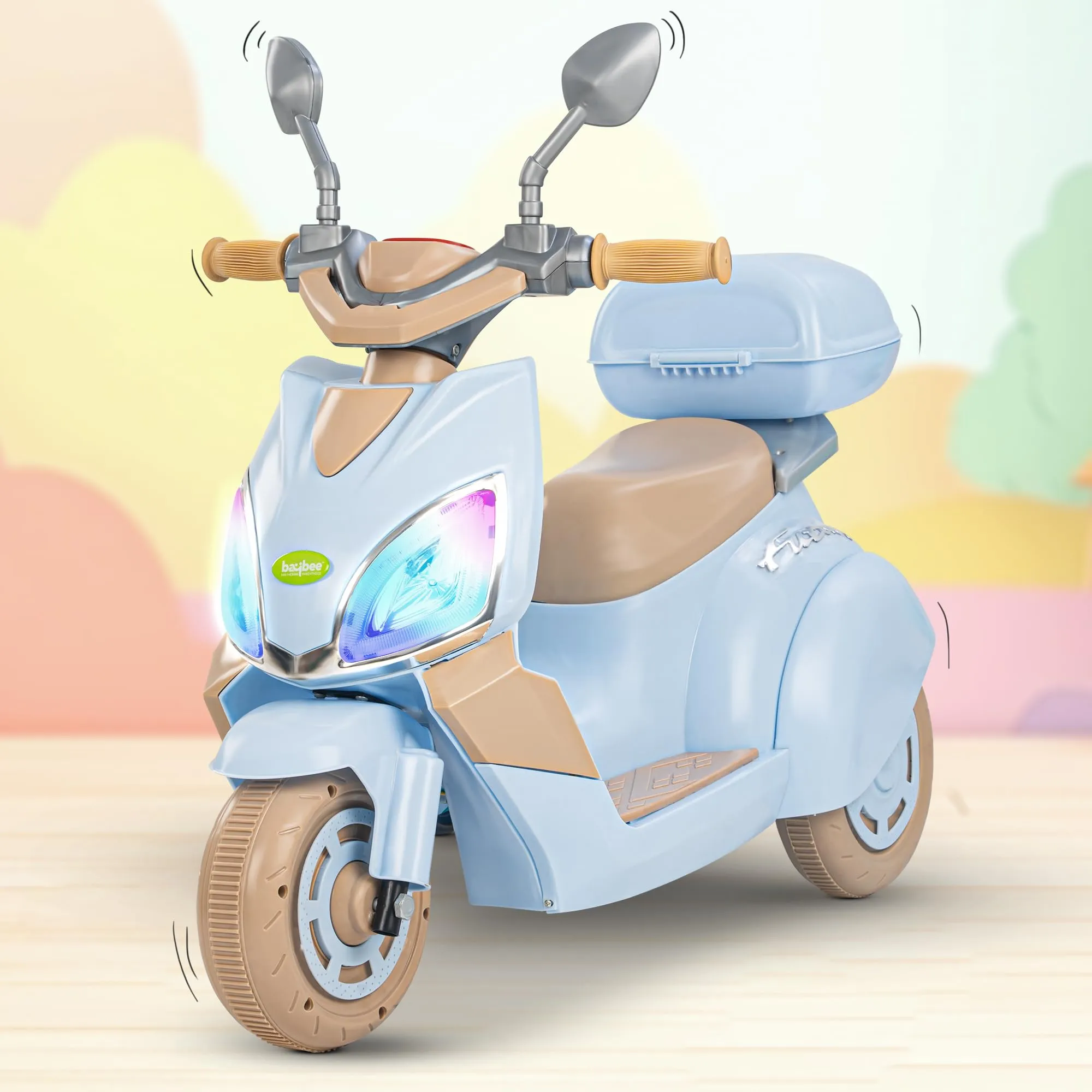 Baybee Trixo Battery Operated Bike for Kids, Ride on Toys Kids Bike Scooty with Light & Music, Baby Rechargeable Battery Bike