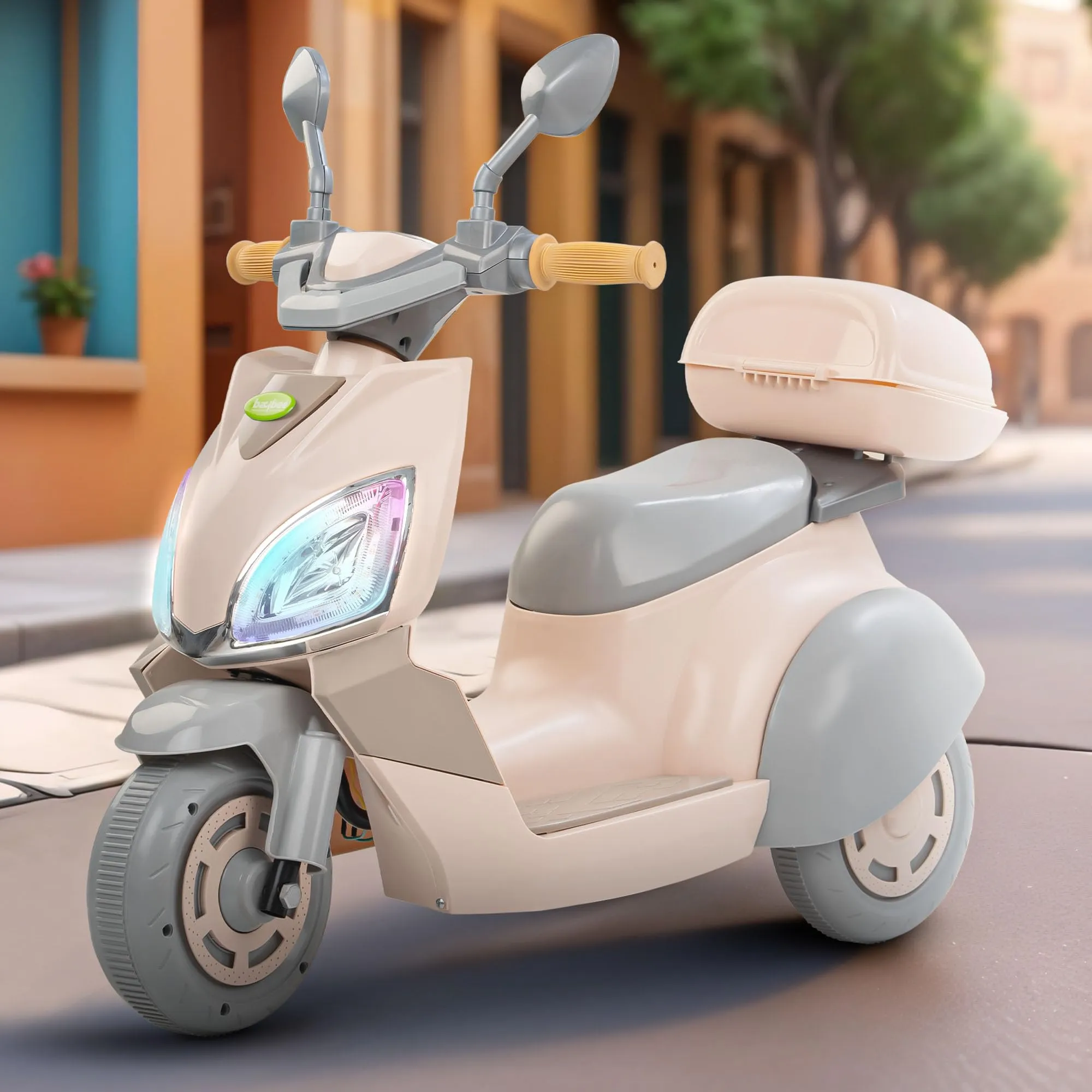 Baybee Trixo Battery Operated Bike for Kids, Ride on Toys Kids Bike Scooty with Light & Music, Baby Rechargeable Battery Bike