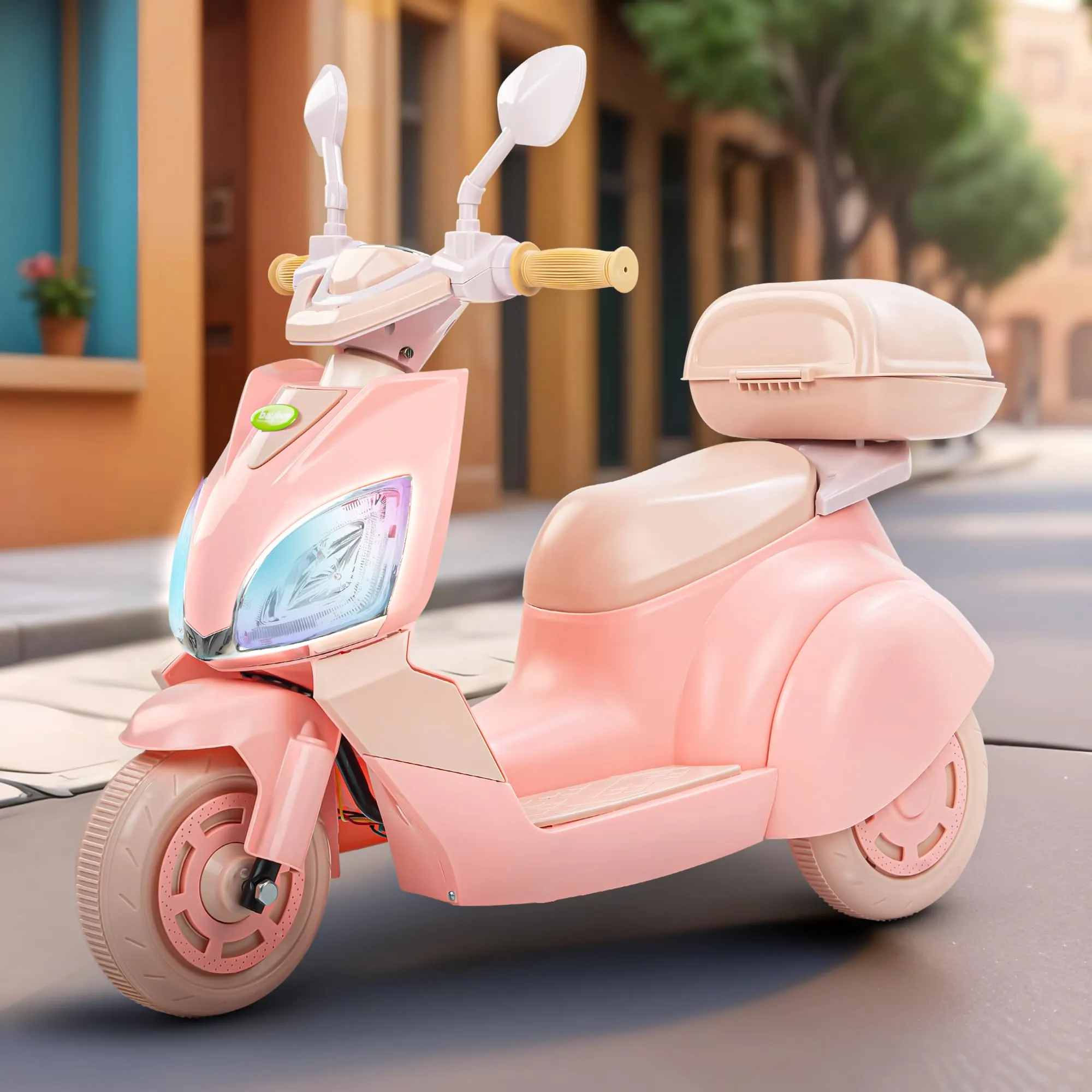 Baybee Trixo Battery Operated Bike for Kids, Ride on Toys Kids Bike Scooty with Light & Music, Baby Rechargeable Battery Bike
